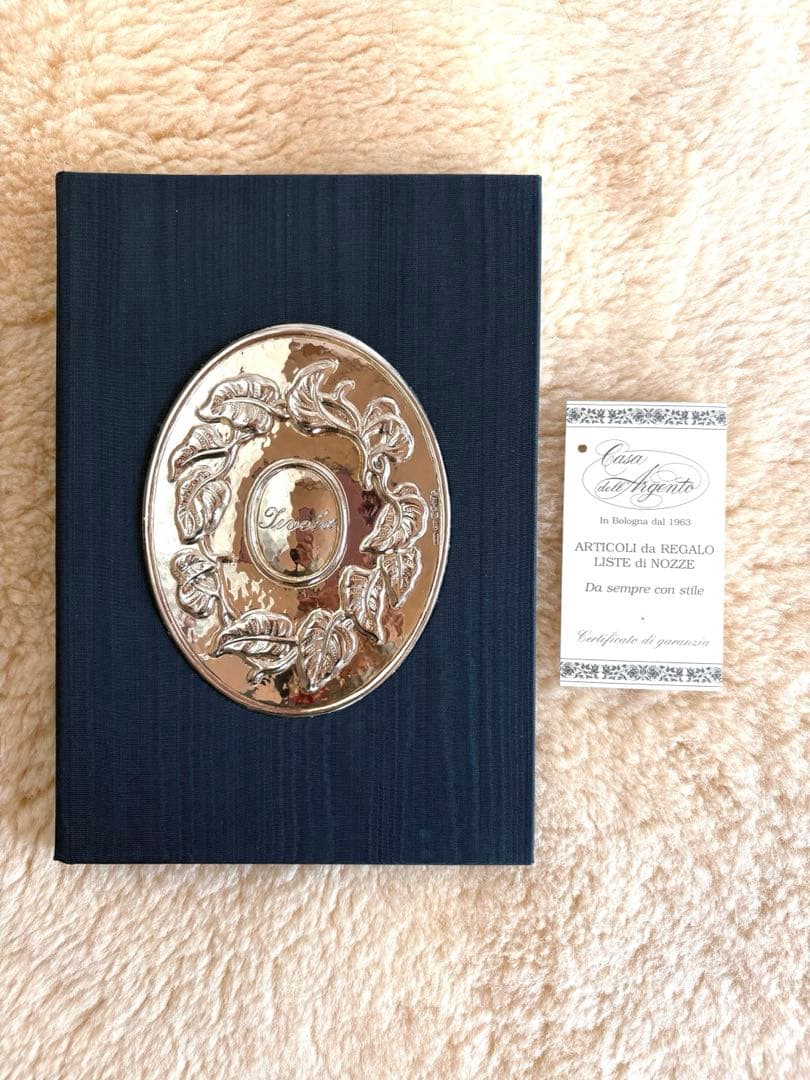 【イタリア老舗】スターリングシルバー925装飾 アドレス帳 未使用 本物刻印あり