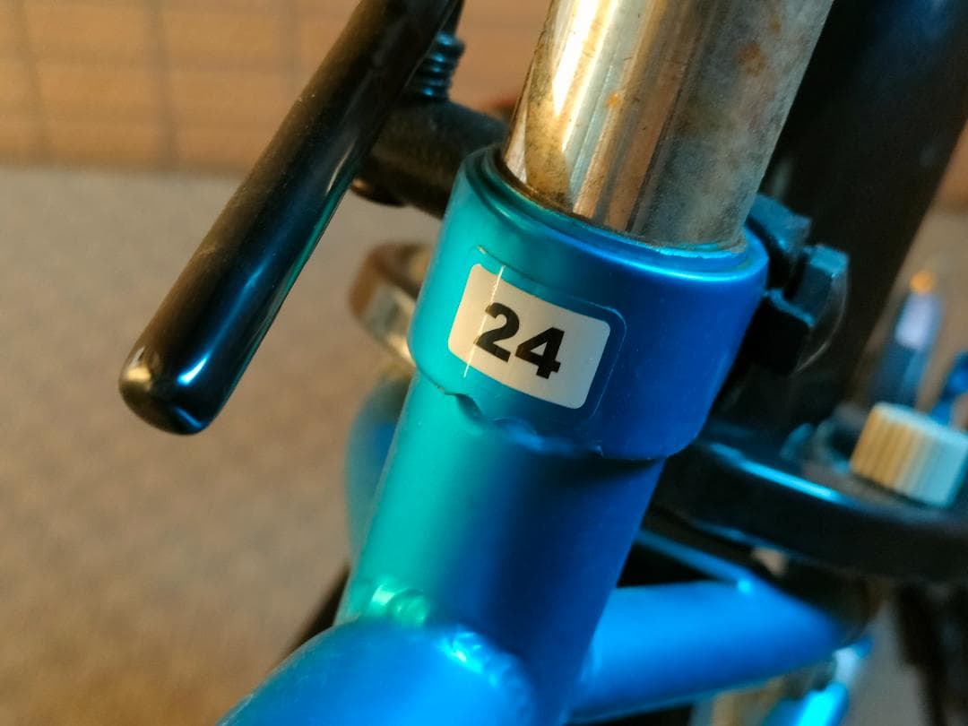 【引取限定/東京都江東区】アサヒ ドライド 外装6段 青 24インチ