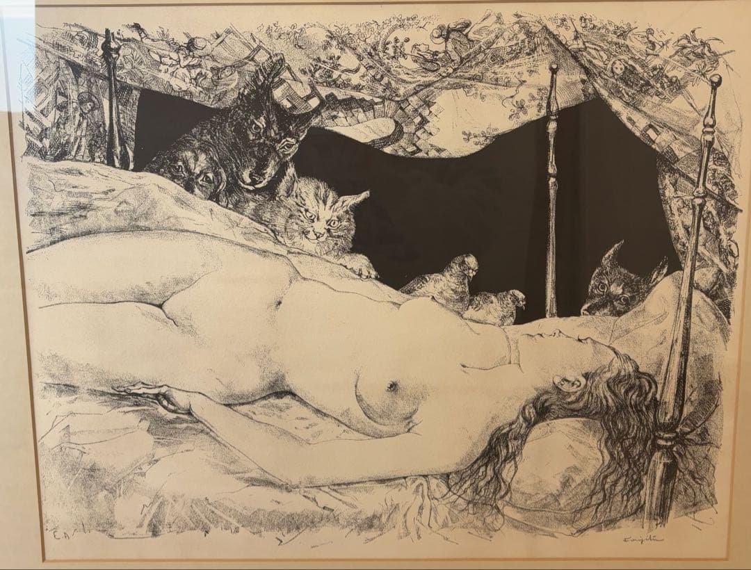 藤田嗣治　「夢」　リトグラフ　EA 鉛筆サイン