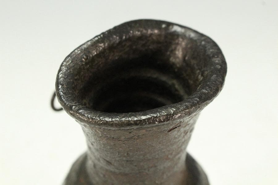 古美術 茶道具 南蛮 一輪生 掛花生 時代物 三井家拝領品(K-XA781)