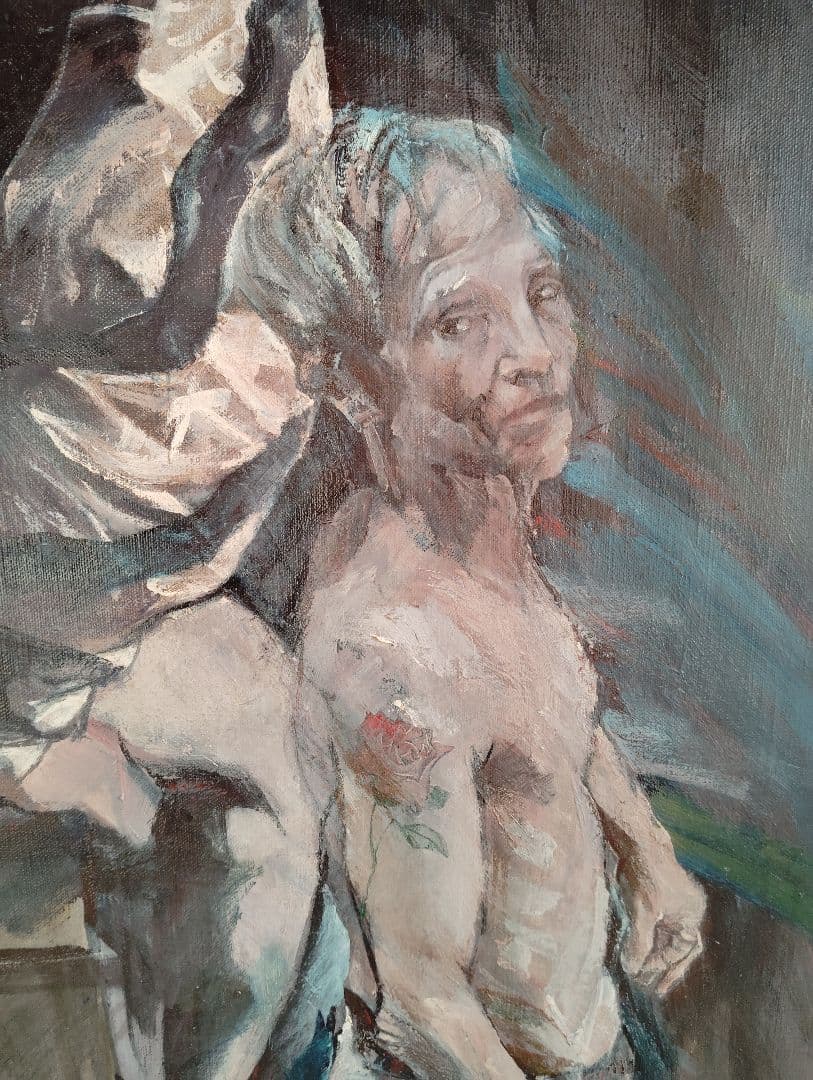 「酒と薔薇の日々」古典的油彩画 人物画162x162cm