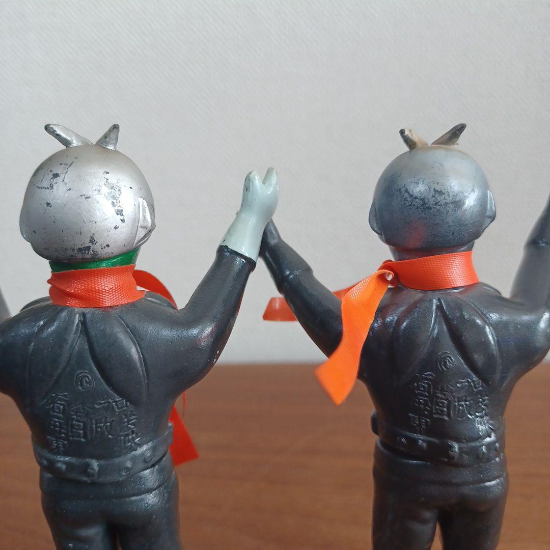 当時ものバンダイ「仮面ライダー」ミニソフビフィギュア2体セット