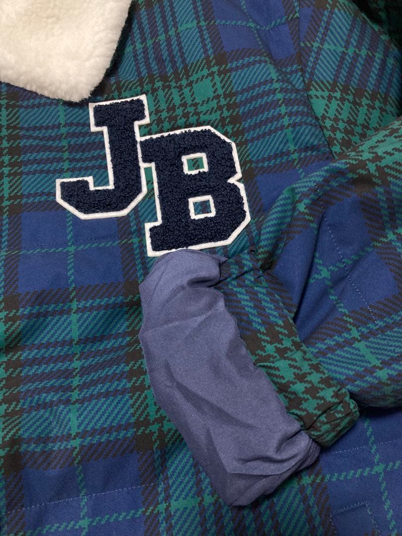 新品 ジャックバニー 2WAYストレッチタフタ ボア襟ブルゾン(6)LL/緑