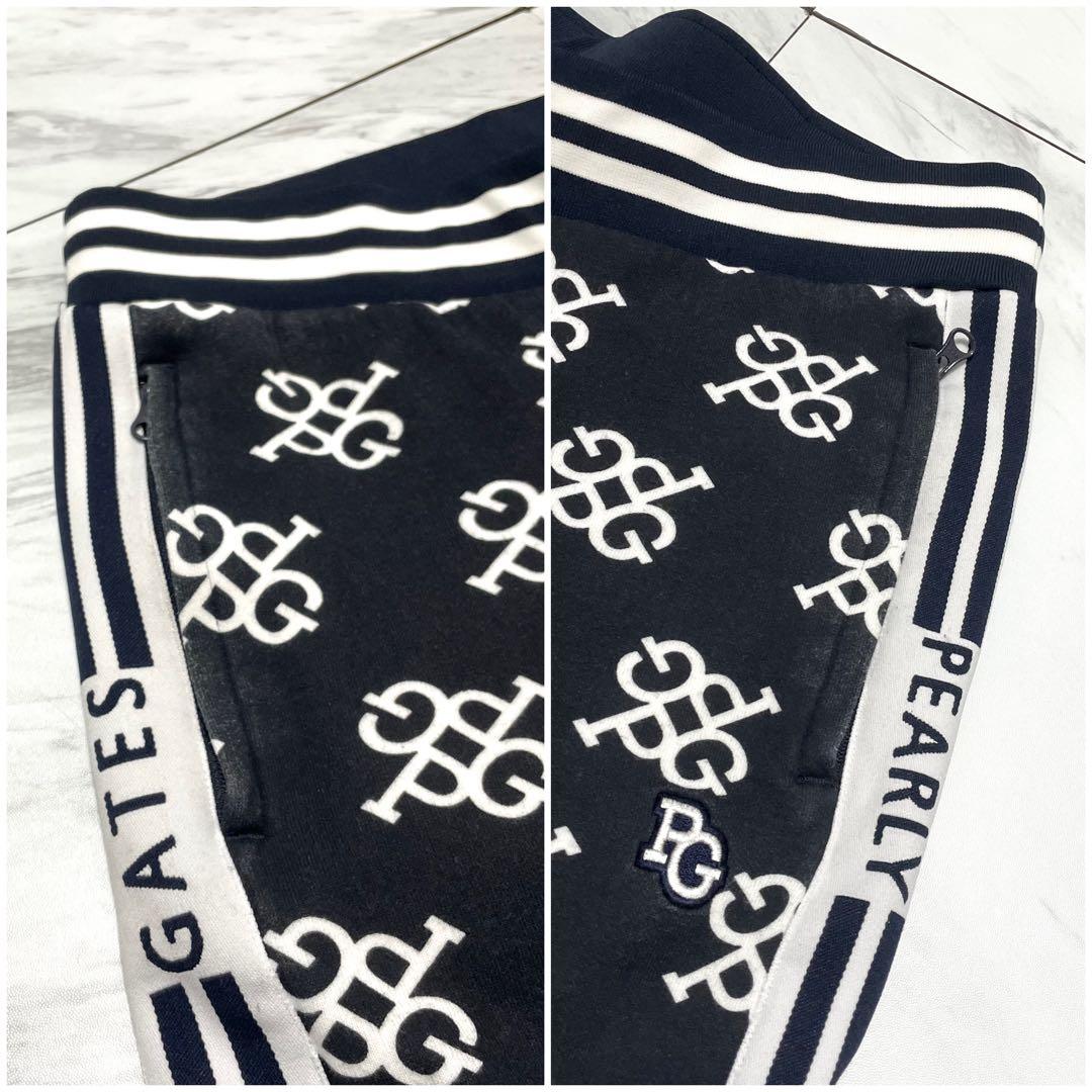 希少⭐️パーリーゲイツ セットアップ パーカー ジョガーパンツ 総柄 白×紺 L