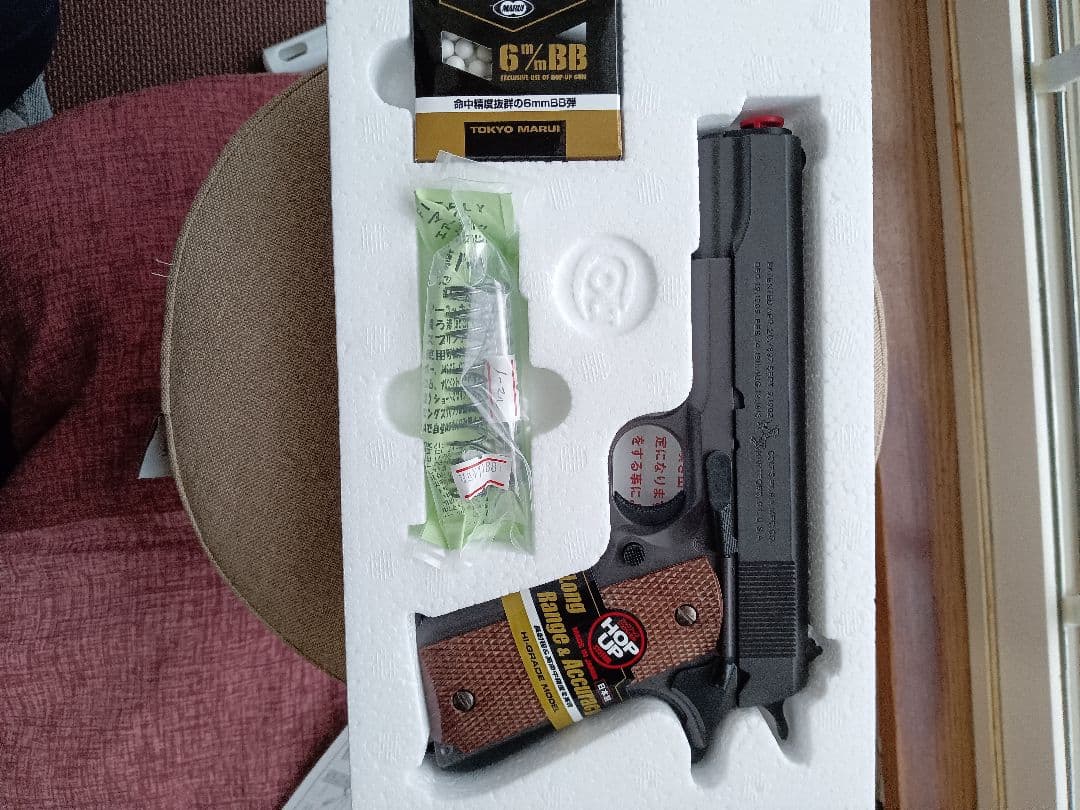 BB弾強烈東京マルイエアコッキング、コルトガバメント新品18禁【強化カスタム済】