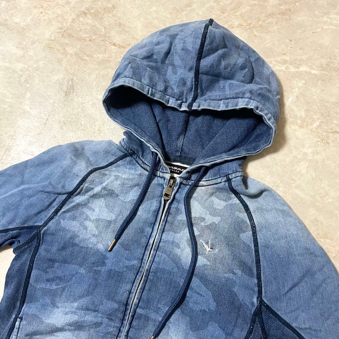 PIU1UGUALE3 迷彩 スウェット デニム調 パーカー パンツ 上下セット