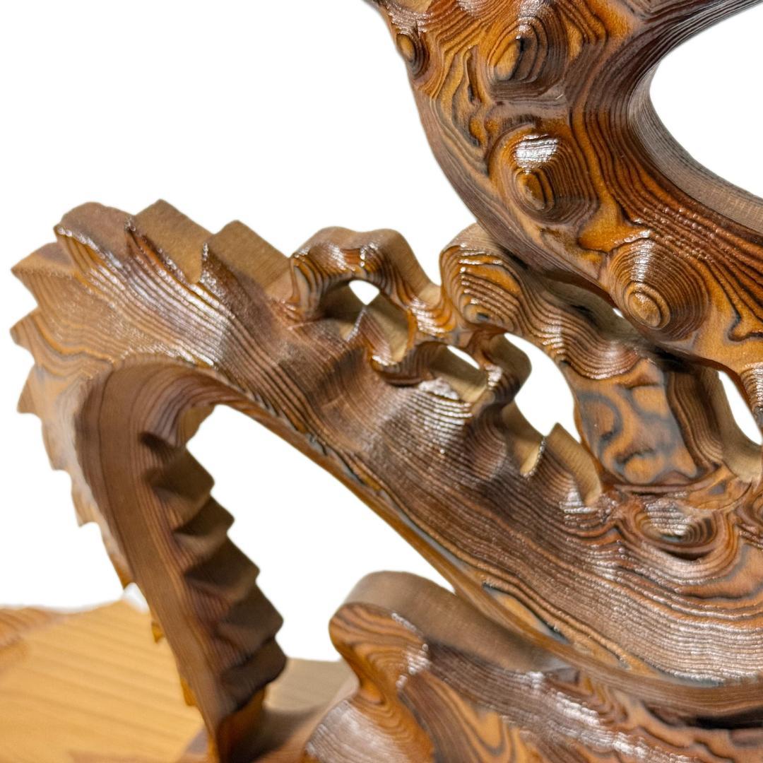 龍光【種光作】《屋久杉 彫刻 木彫り 貴重品 一点物 骨董品 古美術 美品》