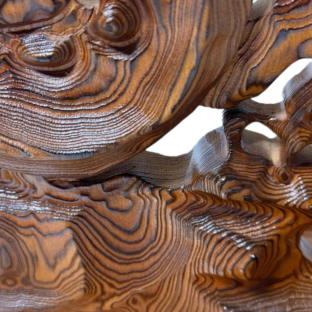 龍光【種光作】《屋久杉 彫刻 木彫り 貴重品 一点物 骨董品 古美術 美品》