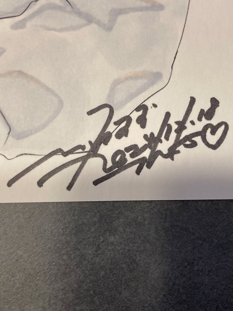 川名すず 直筆サイン入り コピックイラスト A5 額付き