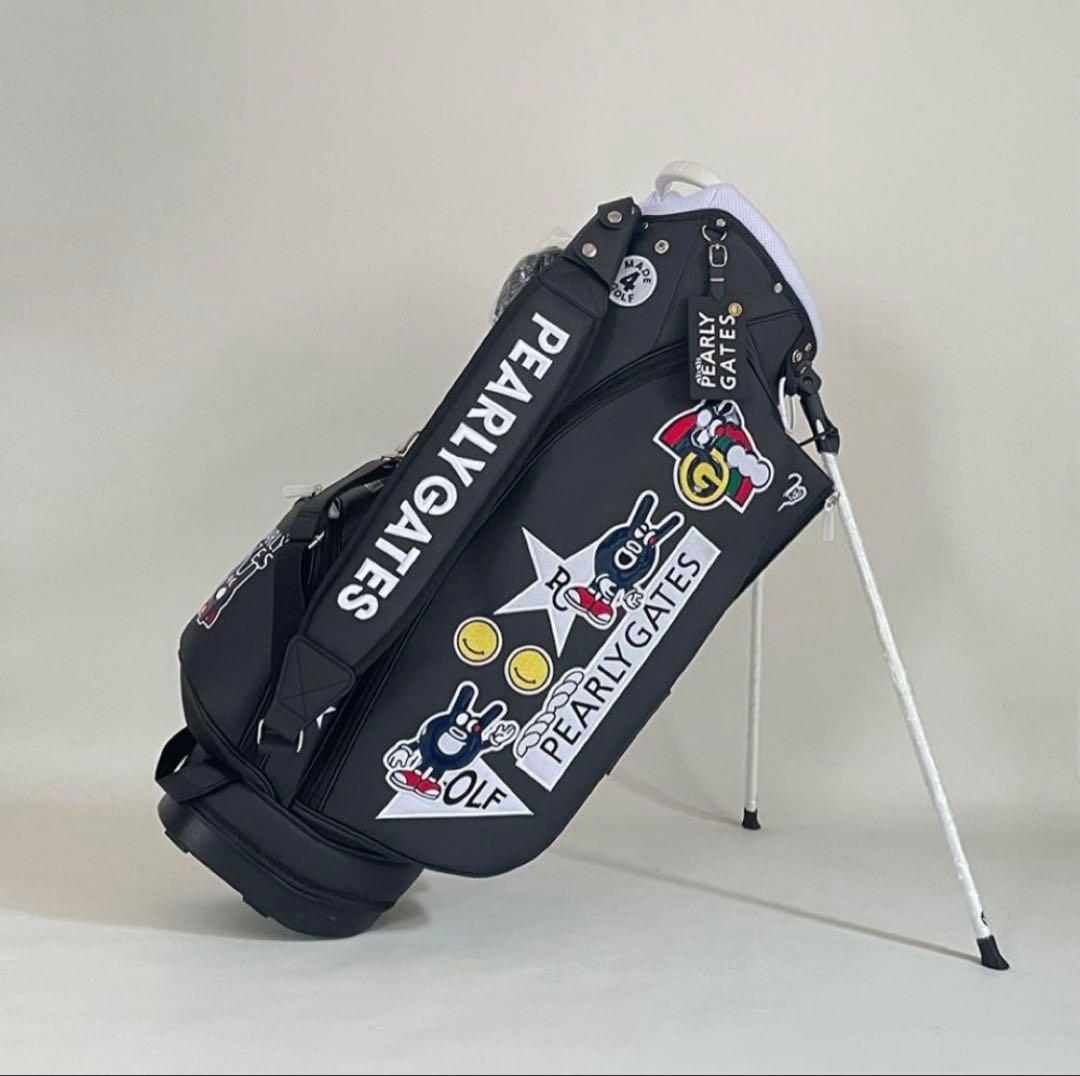 PEARLY GATES ブラックキャディバッグ　パーリゲイツ　合成革