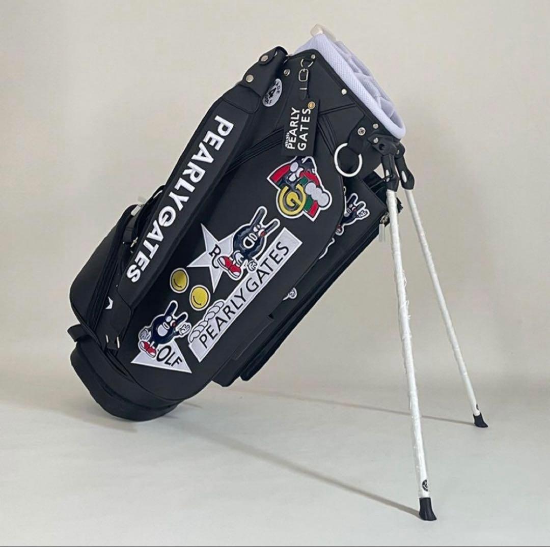 PEARLY GATES ブラックキャディバッグ　パーリゲイツ　合成革