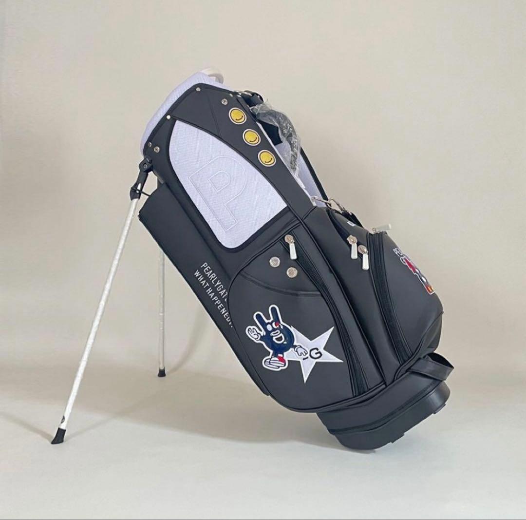 PEARLY GATES ブラックキャディバッグ　パーリゲイツ　合成革