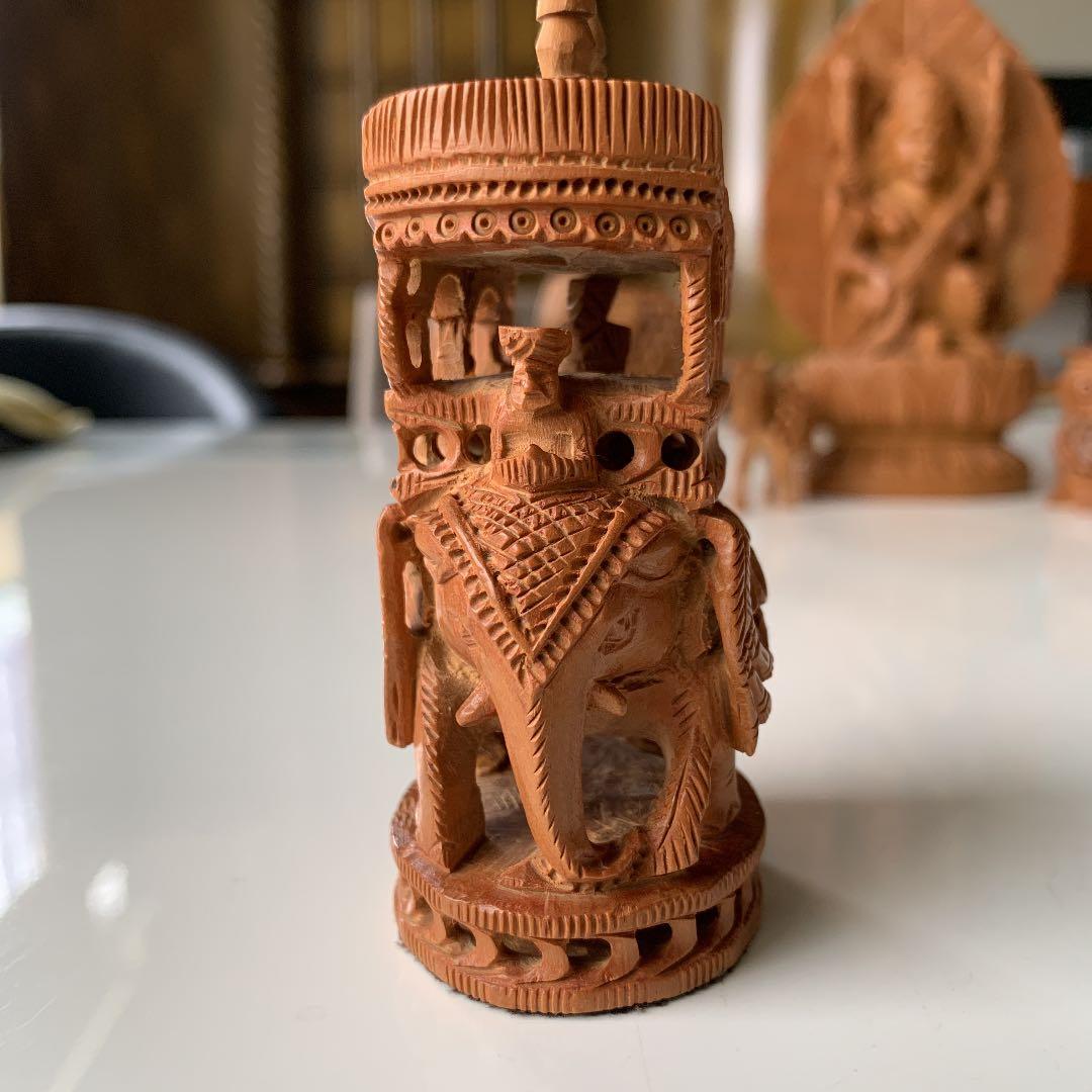 [希少] 白檀　エレファント　透かし彫り