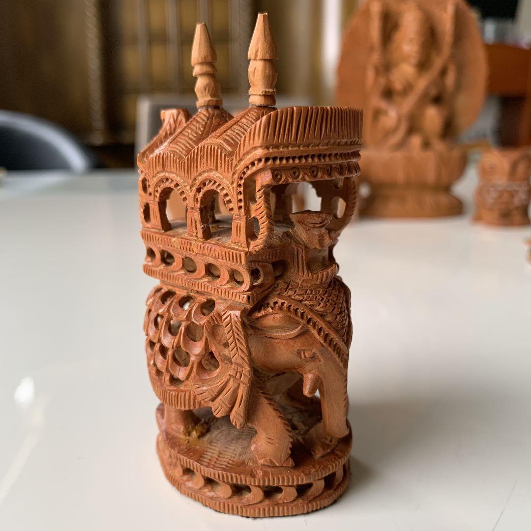 [希少] 白檀　エレファント　透かし彫り