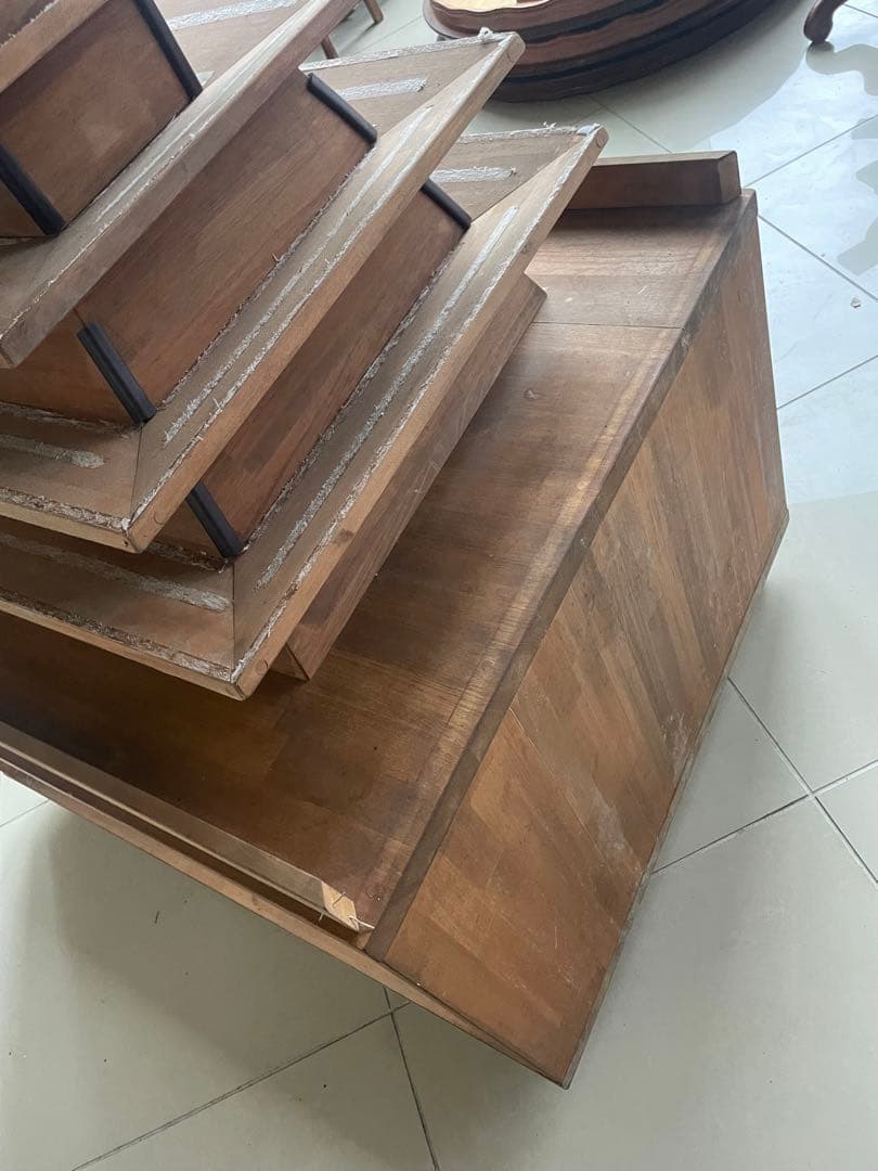 アンティーク　木製１０段の塔　ディスプレイ　引き取りのみ対応