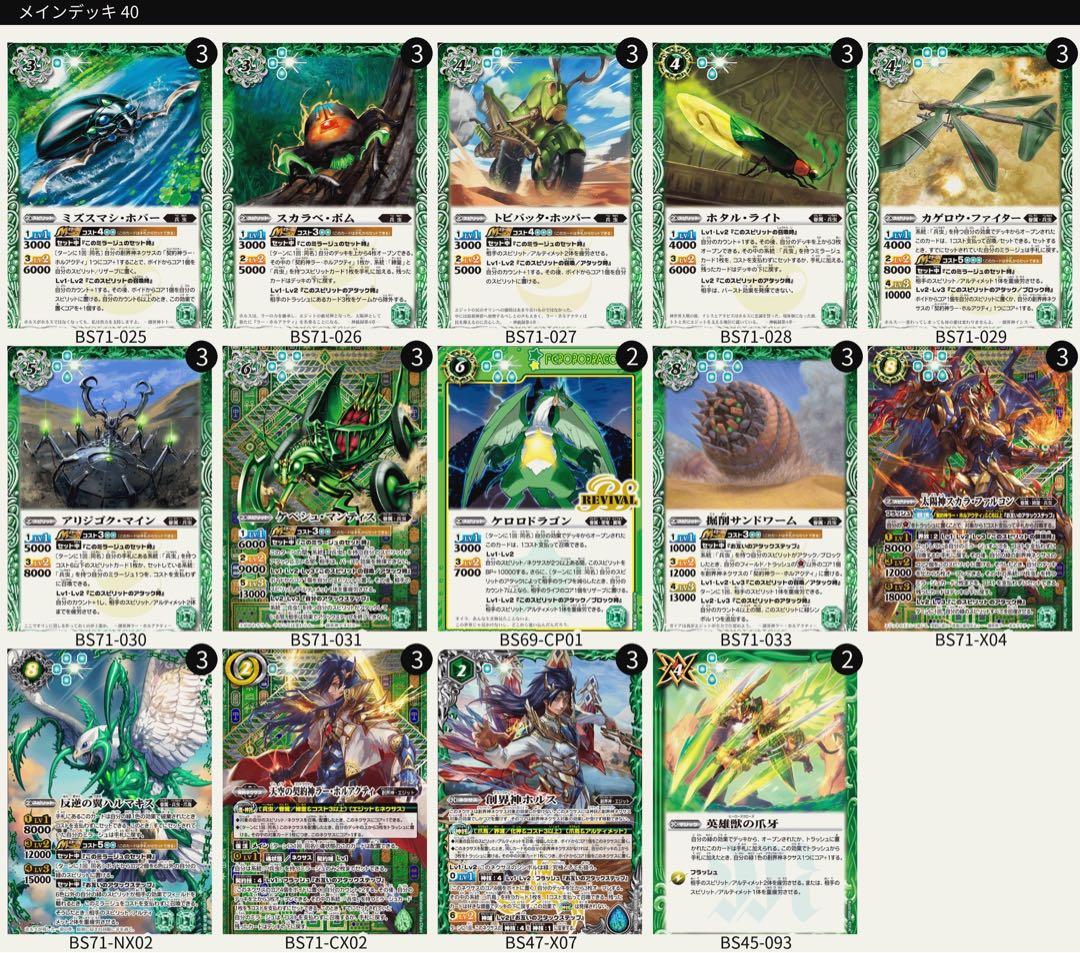 バトスピ バトルスピリッツ ラーホルアクティ 兵虫 フルレートデッキパーツセット