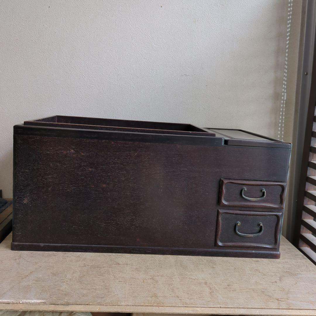 骨董 長火鉢 火鉢 関東火鉢 木製 内側銅器 アンティーク テーブル