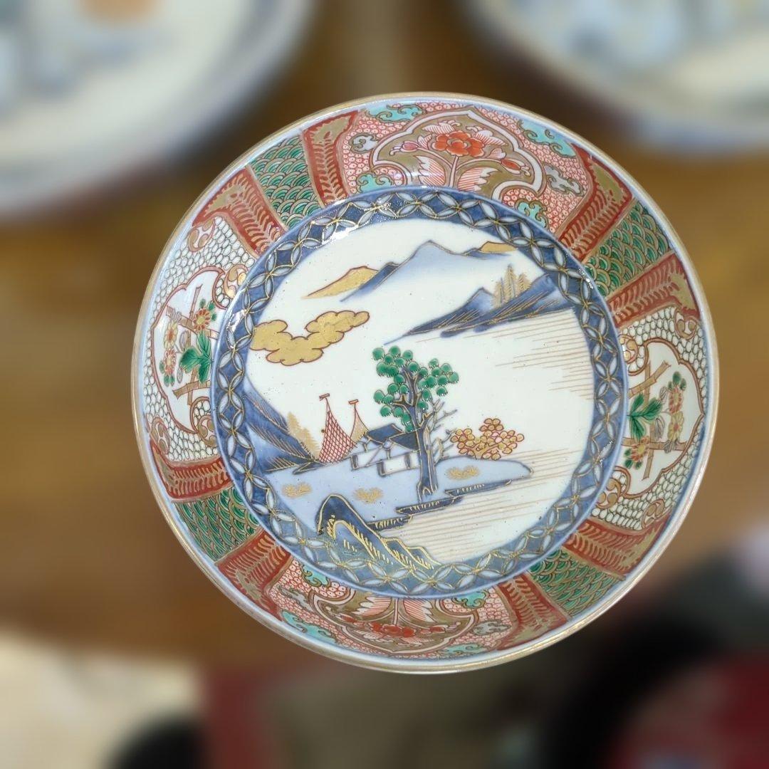 骨董　古伊万里　染錦　三っ丼　大中小　3つ　美品　鉢　器　錦出