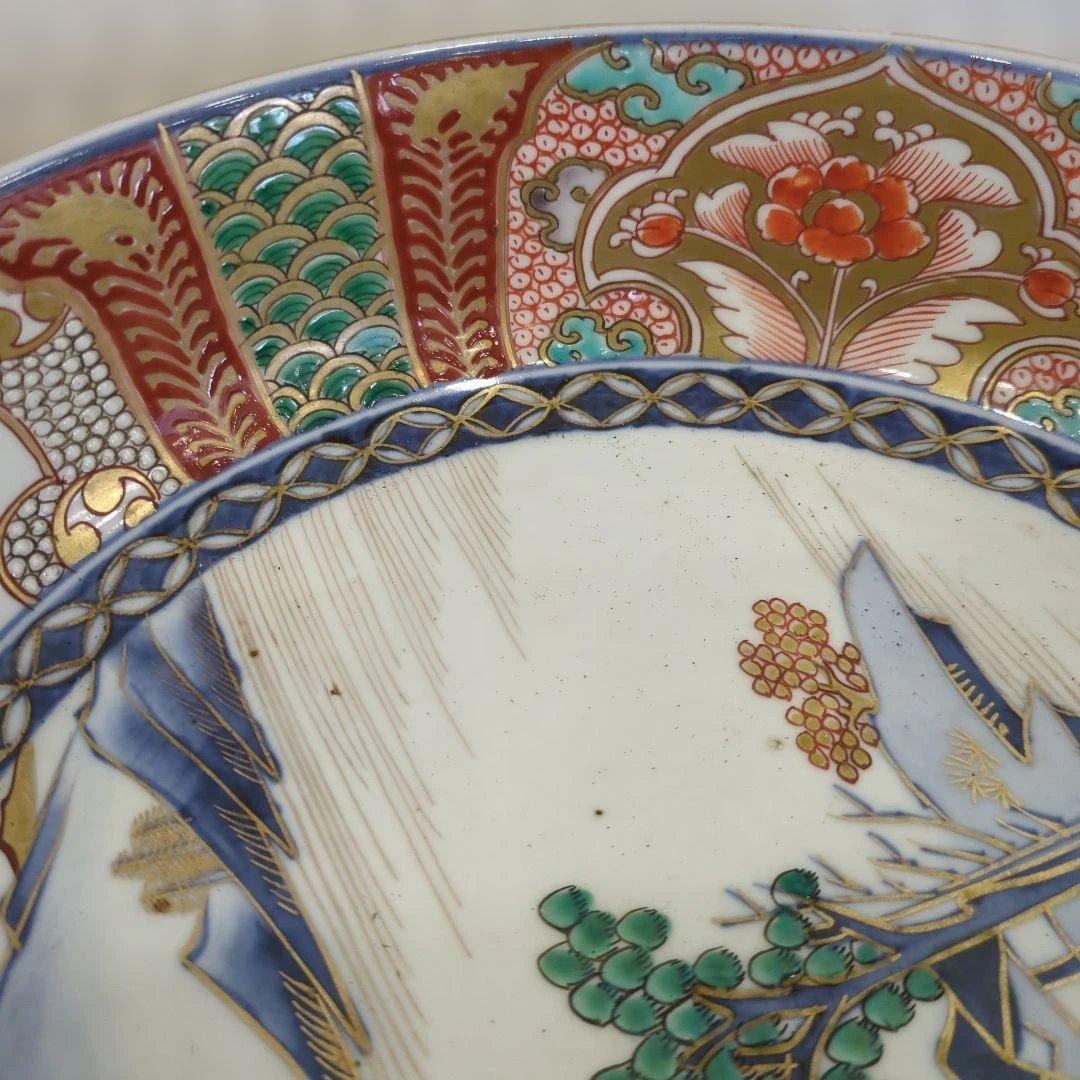 骨董　古伊万里　染錦　三っ丼　大中小　3つ　美品　鉢　器　錦出