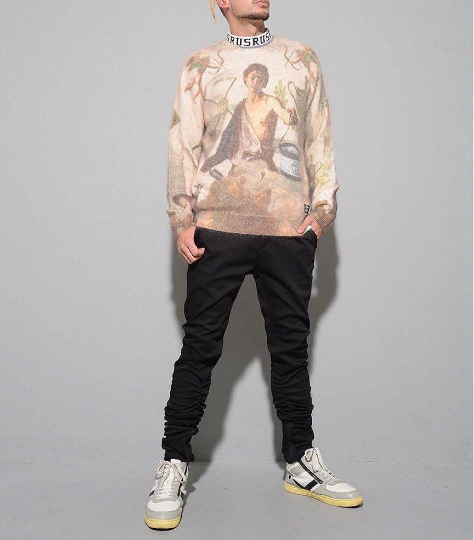 新品 ラッセルノ ゴルフ グラフィック ニット セーター アイボリー L 5