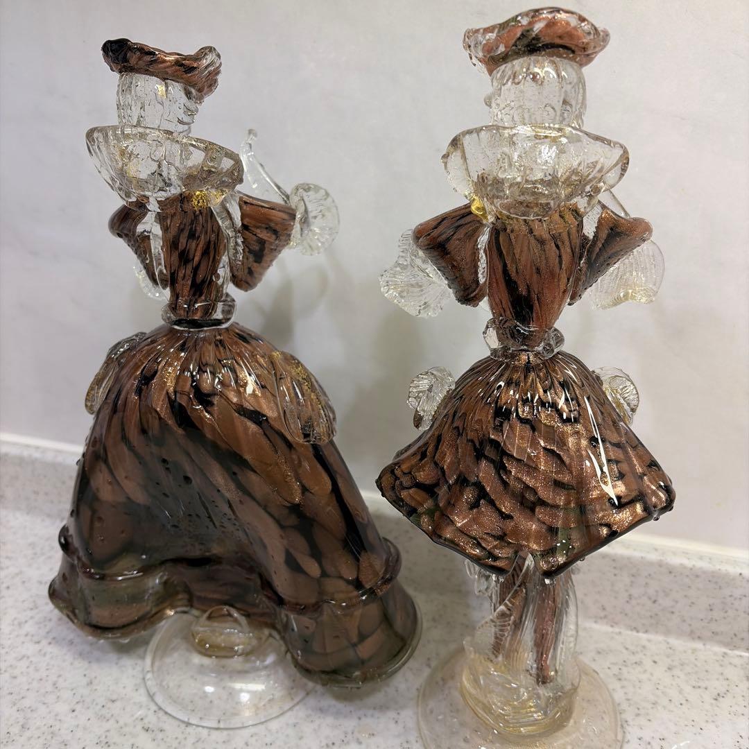 ベネチアンガラス　ムラーノ　ペアダンス人形