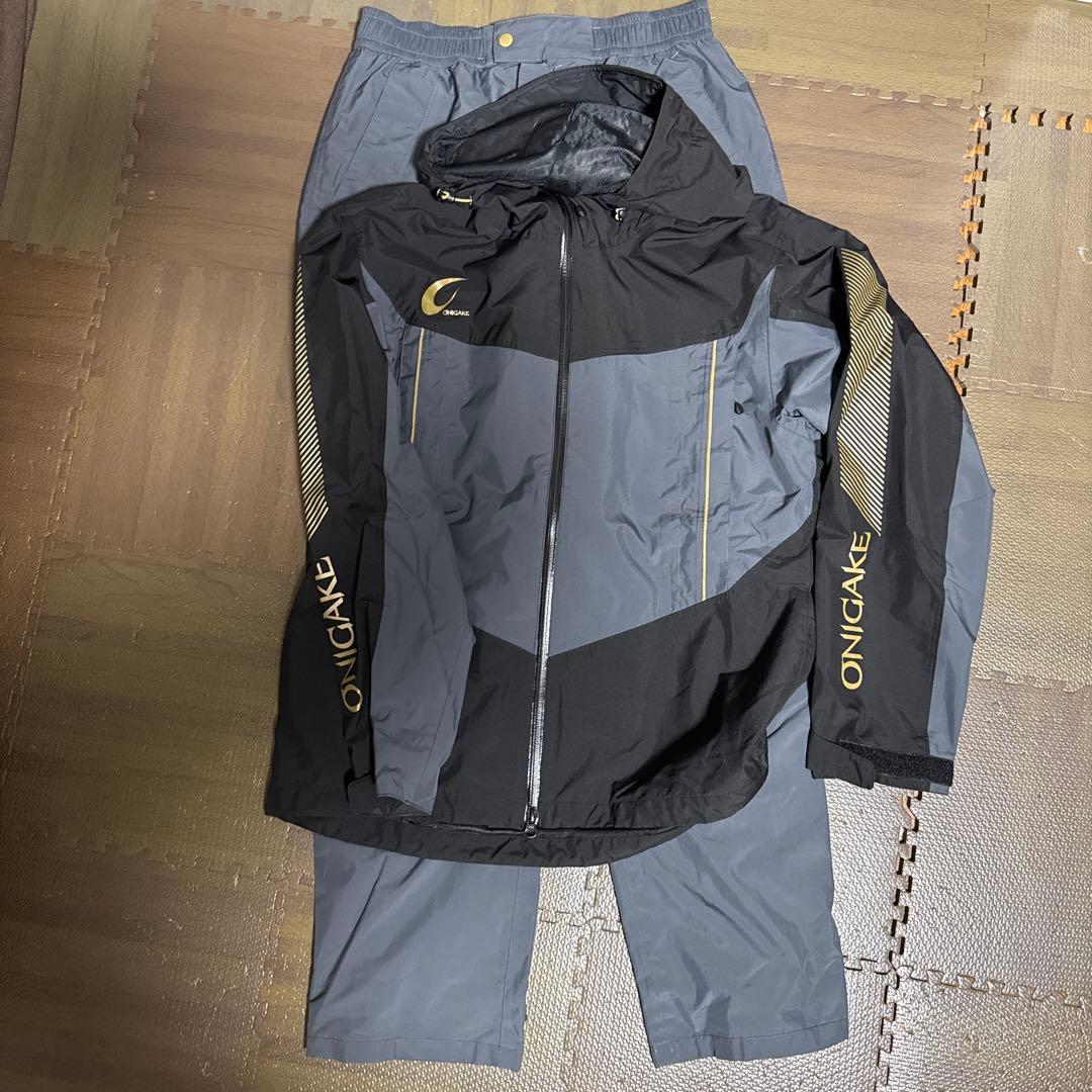 ONICAKE レインウェア L ブラック/グレー上下セット