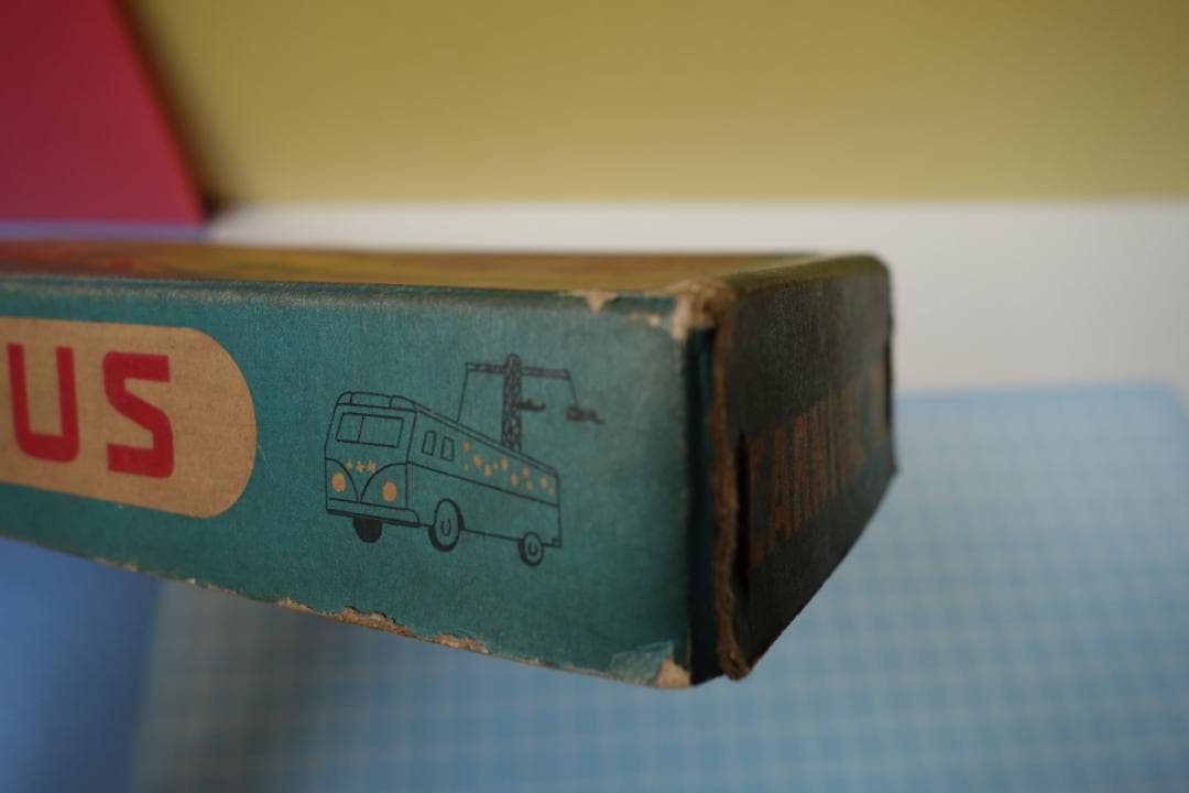 昭和レトロ　アオシン製　カーニバルバス　部品欠品　箱有　当時物　ブリキのおもちゃ