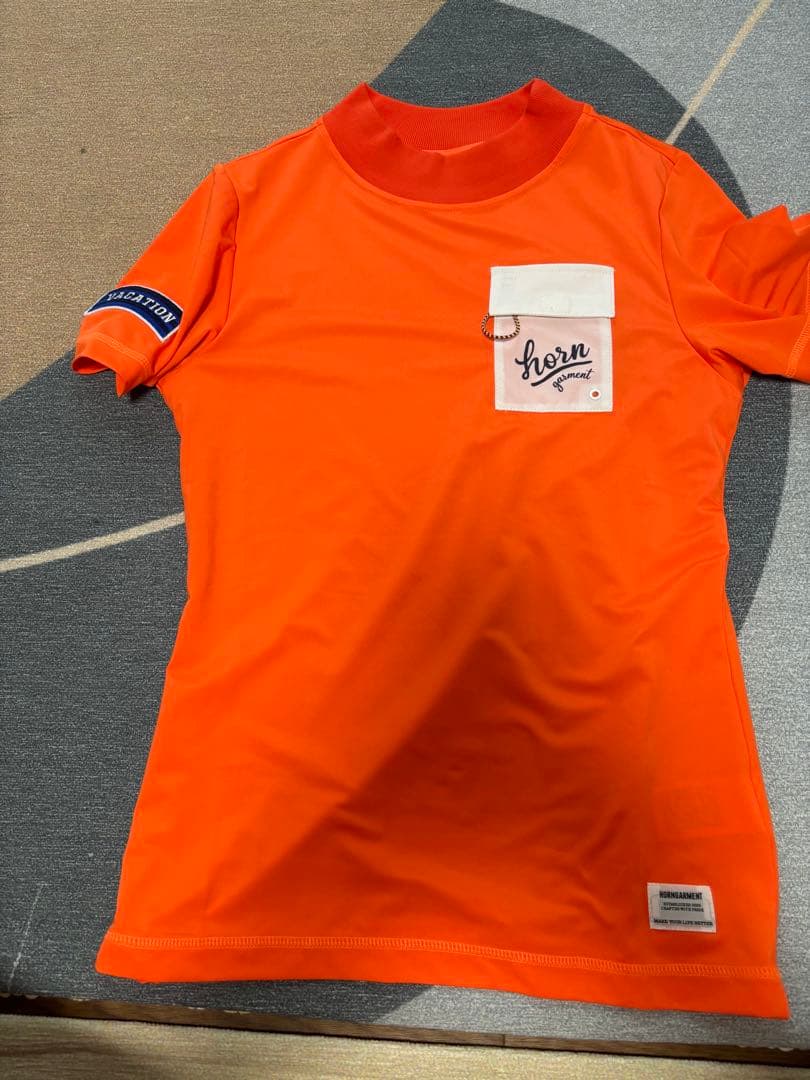 horn garment オレンジゴルフシャツ