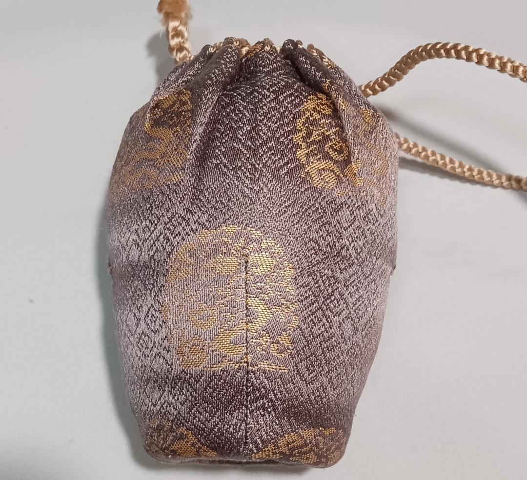 茶道具　遠州七窯　高取焼　高取喜恵作　高取焼肩衝茶入　火燈龍金襴仕覆　美品！！