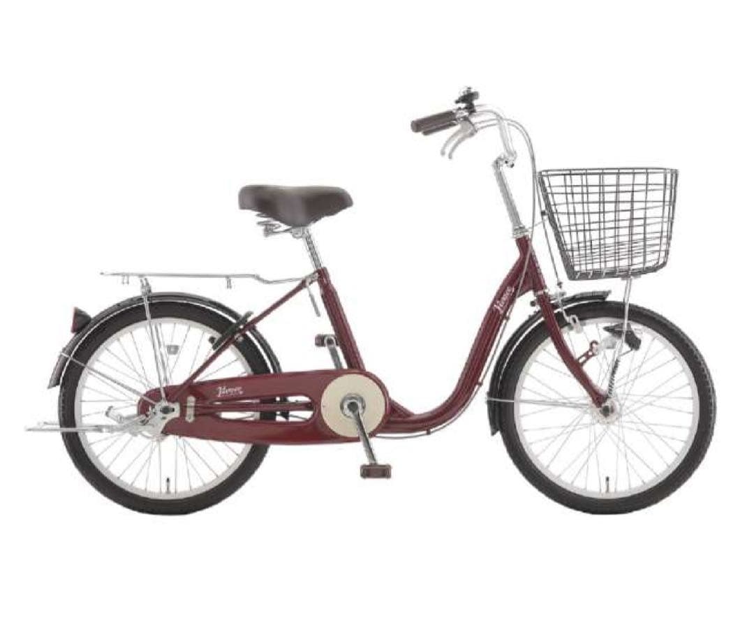 赤色シティサイクル FSE20S バスケット付き