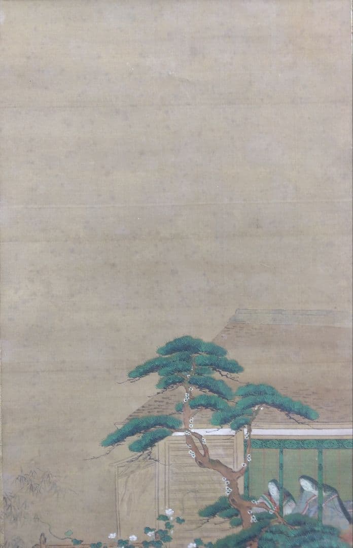 土佐光起【源氏物語】肉筆　絹本　掛軸（大和絵・土佐派）