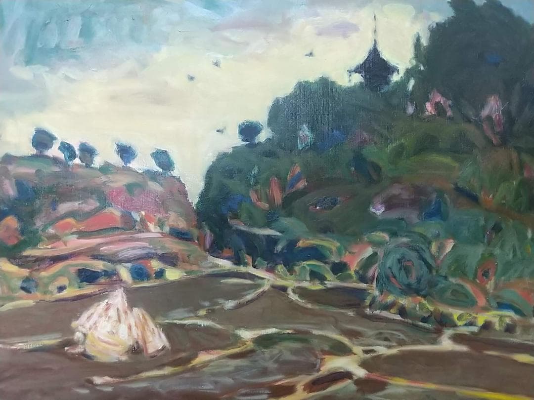 「里」1975 F15 絵画 油彩画 油絵