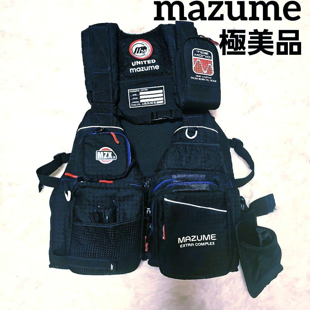 【極美品】マズメ MZXタイドマニアライフジャケットブラック×ブルー