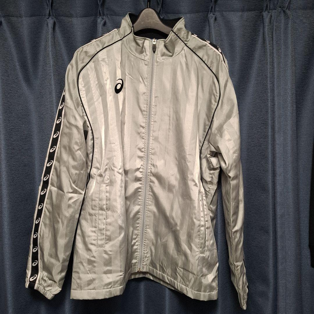 アシックス ウィンドブレーカー Lサイズ シルバー