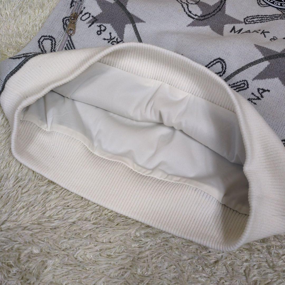 マークアンドロナ スタースリンガーウインドストッパークルーニット ホワイト 36