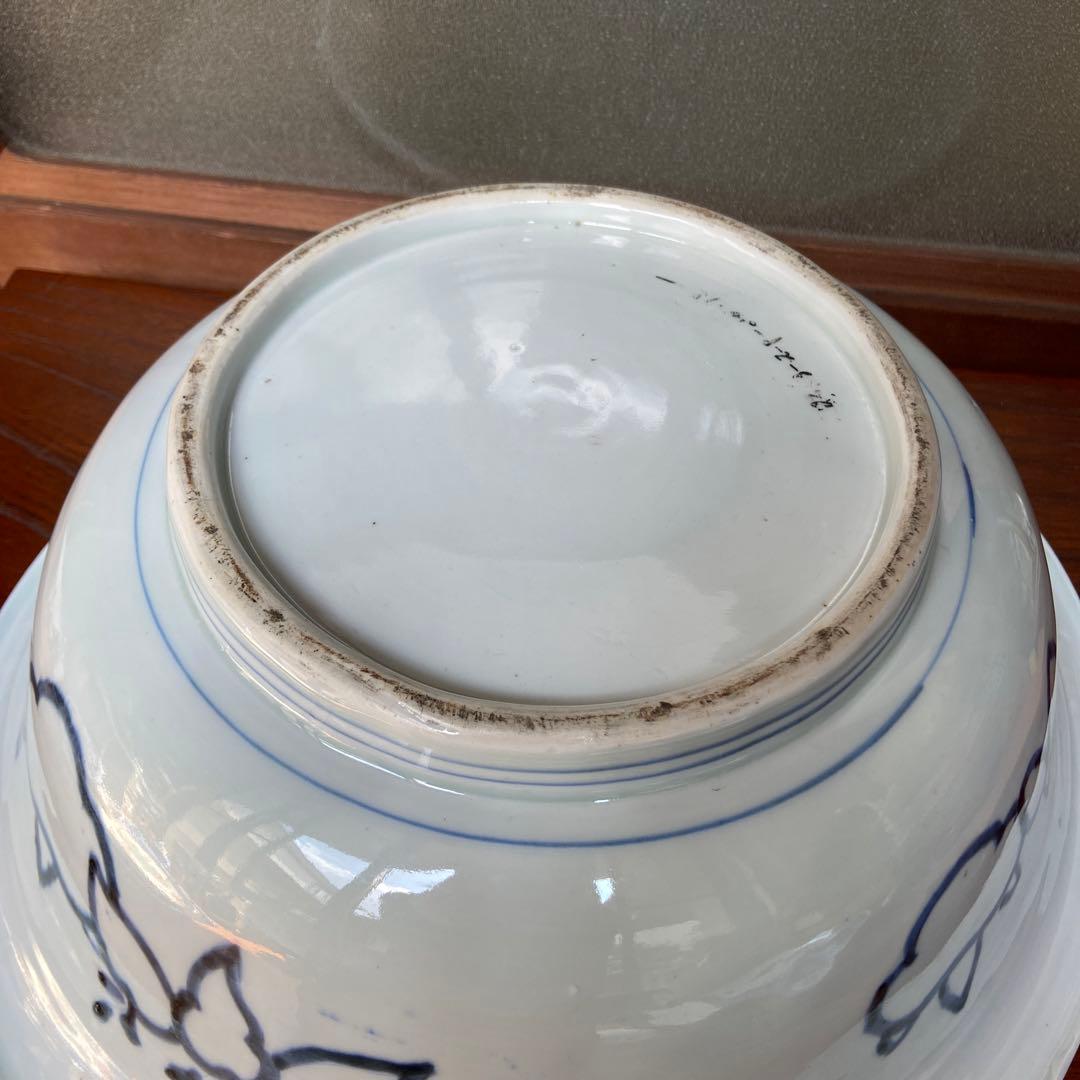 古伊万里染付果実の図特大深鉢