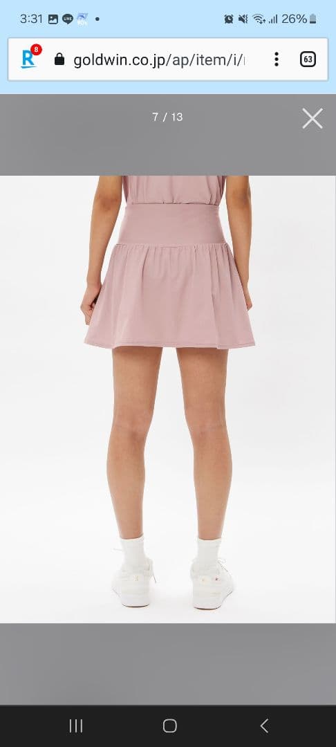 ellesse　エレッセ　スコート　ピンク　Ｍ　(定価　17800円)