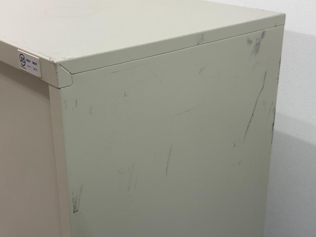 【引き取り限定】【2セット】ガラス扉キャビネット ベージュ 中型【大阪堺市】