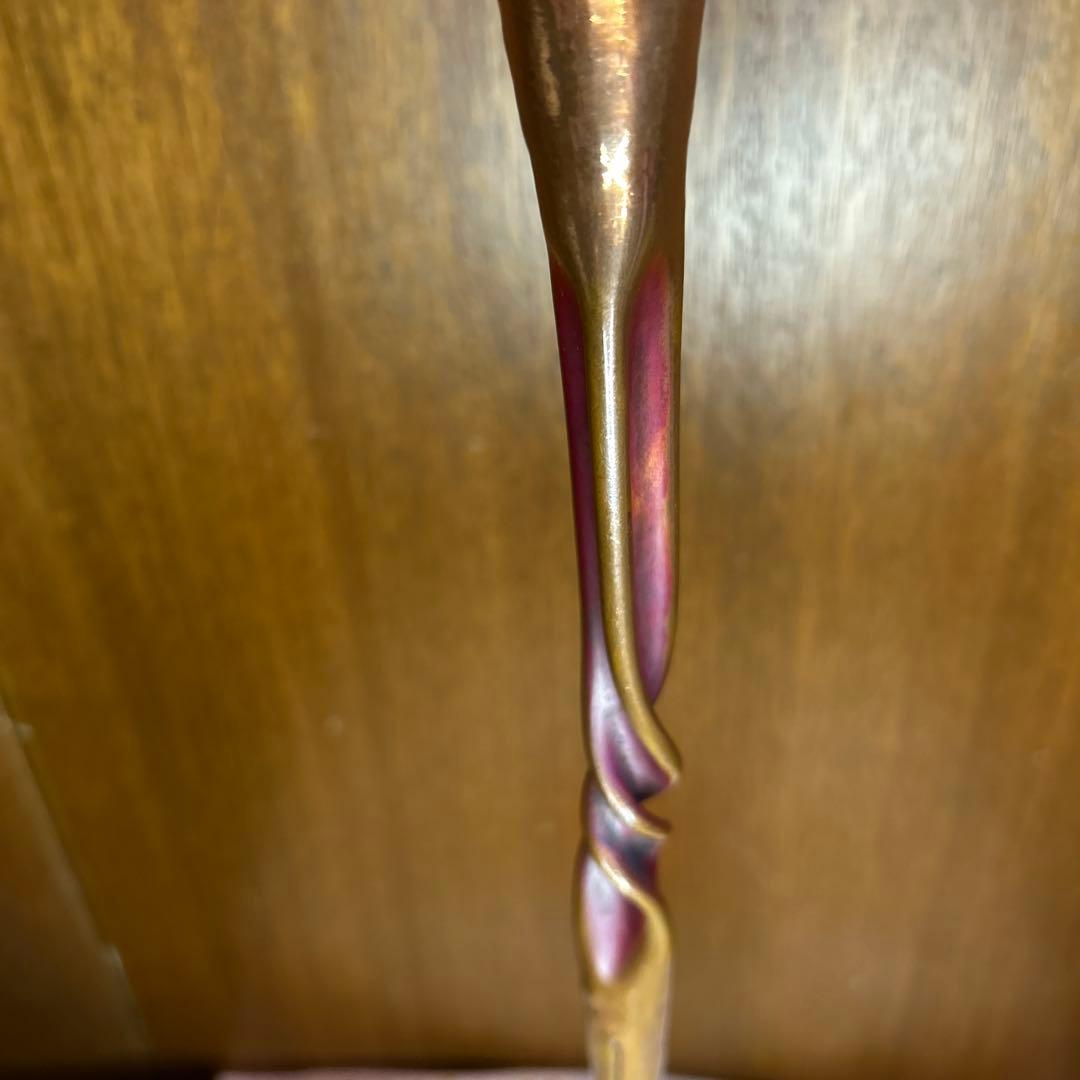 極稀少ZONAビンテージヘッセルスタジオキャンドルスタンド銅製手打槌目緑青仕上げ