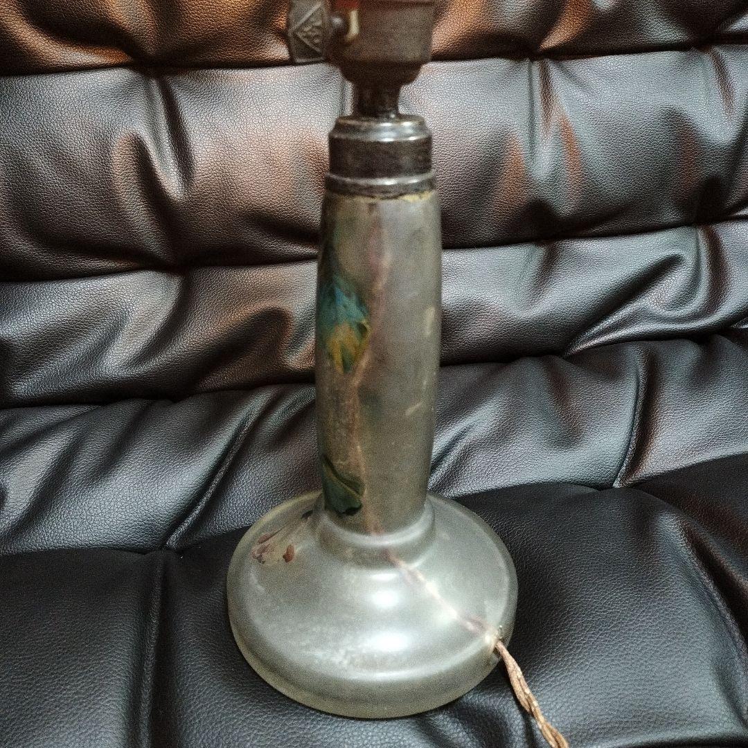 アンティーク 電気ランプ 上海 手描 ガラス 骨董 古美術 中国