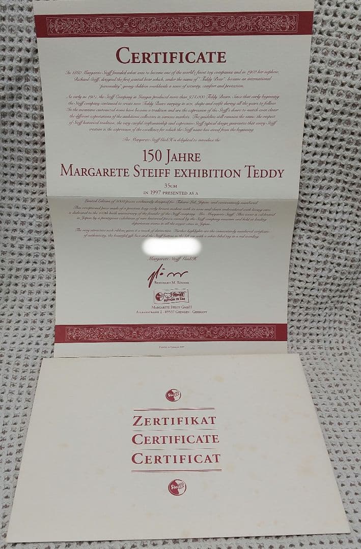 Steiff マーガレッテ シュタイフ テディベア 150周年 日本限定
