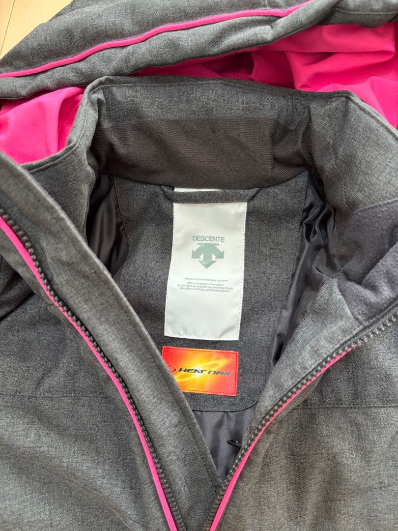 DESCENTE スキーウェア グレー/ピンク