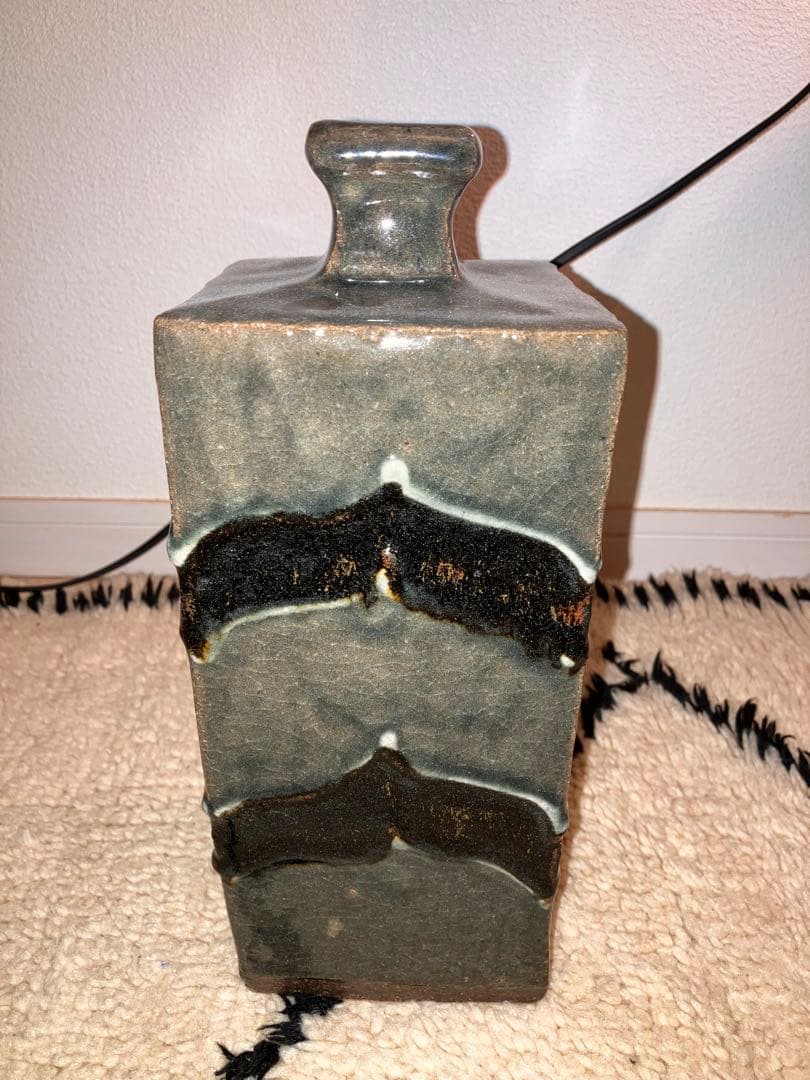 武内晴二郎　花瓶　呉須釉　河井寛次郎　森山窯　民藝　沖塩明樹