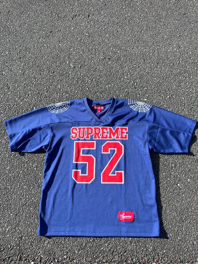 シャツ Supreme Spiderweb Football Jersey Navy