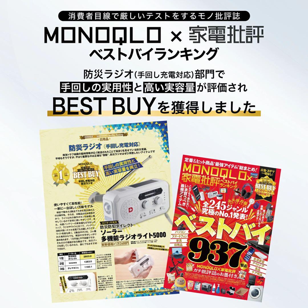 防災ラジオソーラー多機能ラジオライト5000mAhふスマホ充電　防災士監修品‼︎