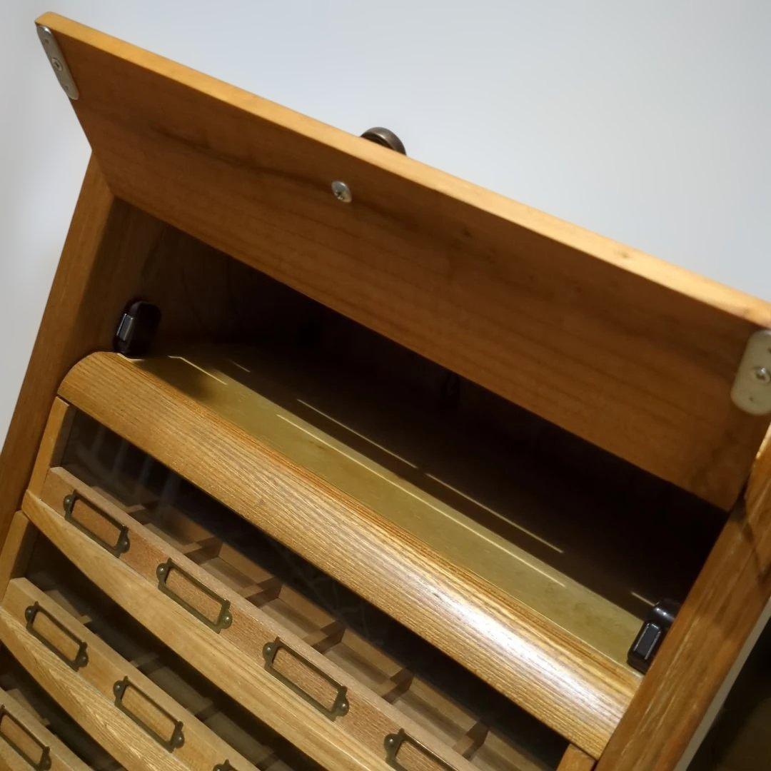 糸ケース陳列　ミシン糸　木製引き出　みや古染アンティーク