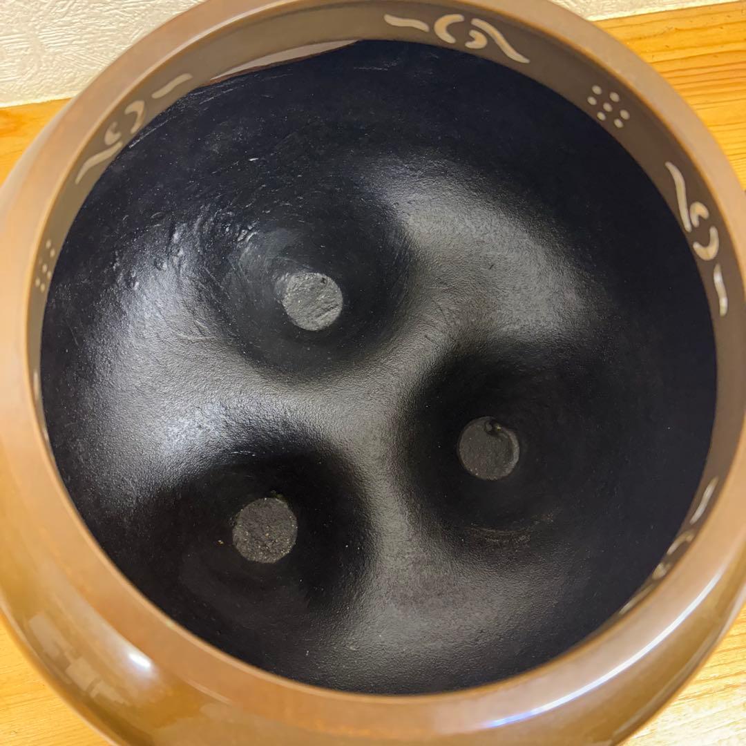 【未使用保管品】唐銅鬼面風炉 高橋敬典 茶道具 茶釜