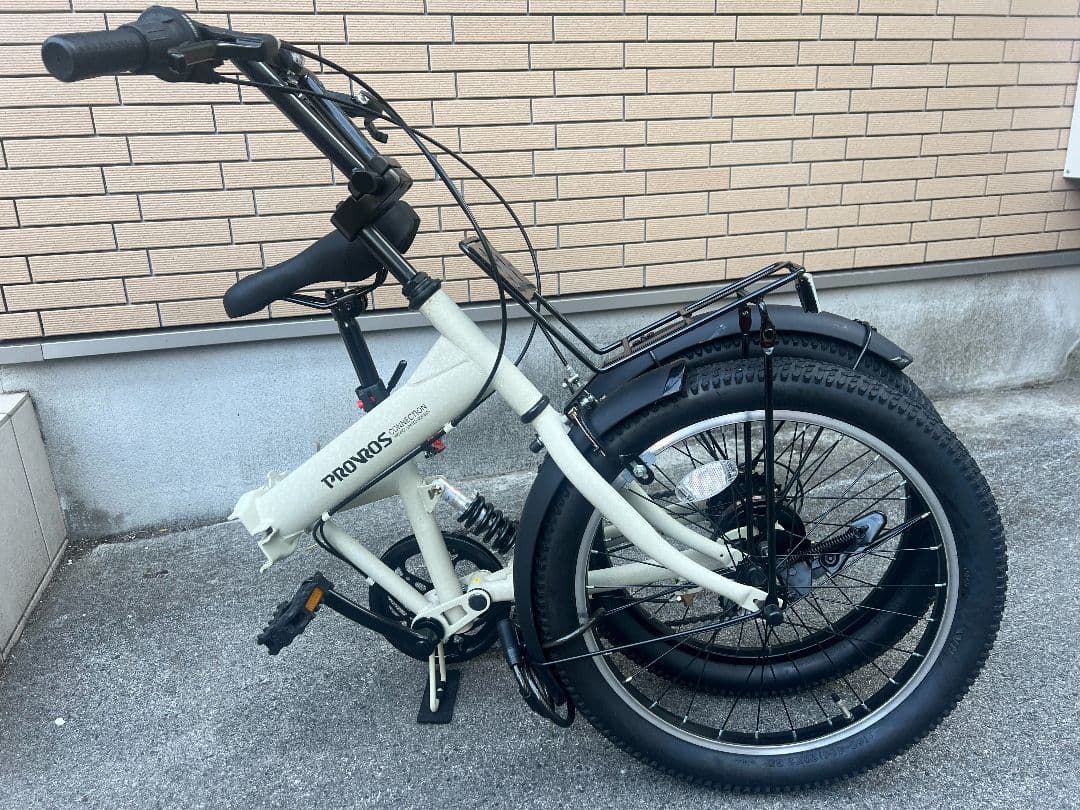 折りたたみ自転車 20インチ アイボリー色