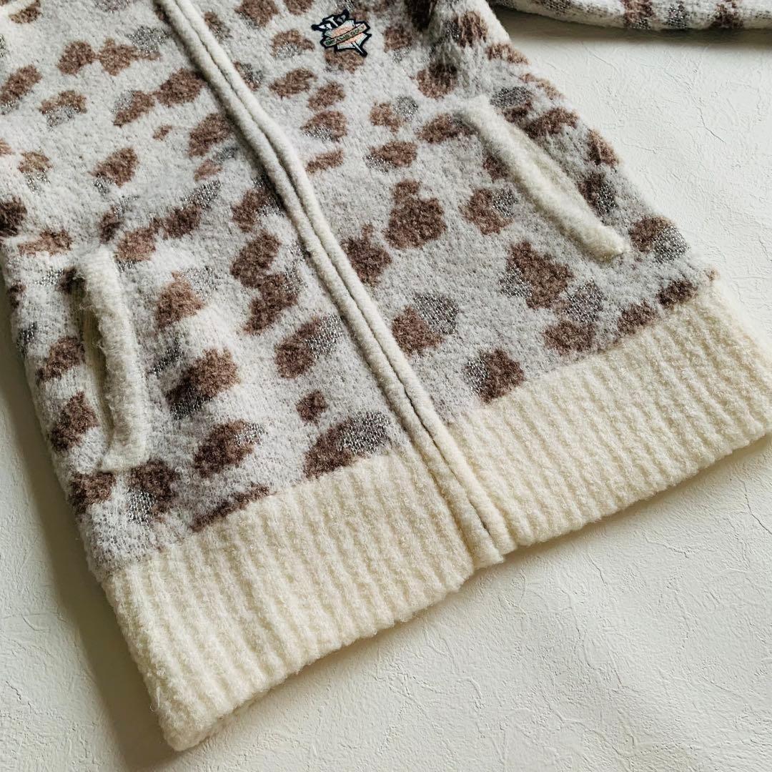 美品　BEAMS GOLF　ジャガードニットブルゾン　ホワイト　S　定価2.7万