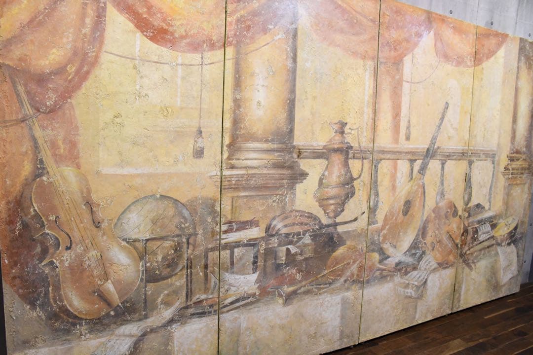 AGC102 西洋アンティーク 特大 362cm 高さ2m 4連 パーテーション